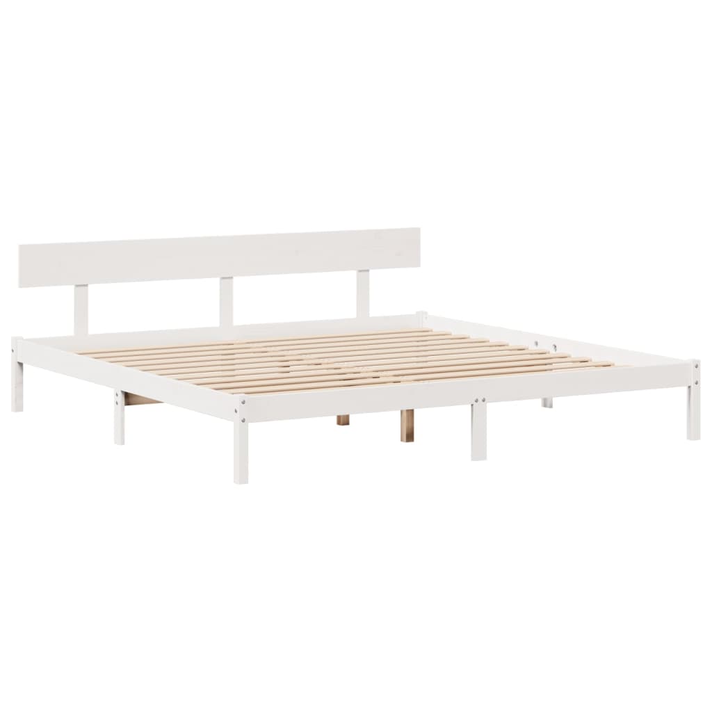 Letto Libreria senza Materasso Bianco 200x200 cm Legno di Pino - homemem39