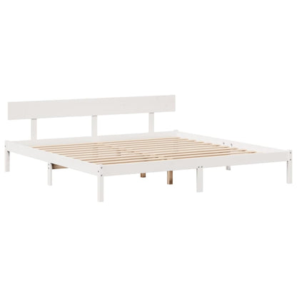 Letto Libreria senza Materasso Bianco 200x200 cm Legno di Pino - homemem39