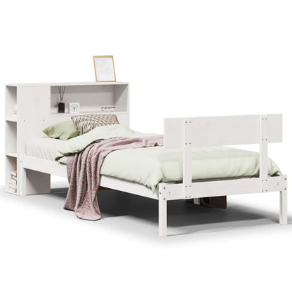 Letto con Libreria senza Materasso 75x190 cm in Legno Pino - homemem39