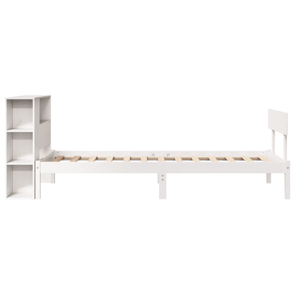 Letto Libreria senza Materasso Bianco 100x200 cm Legno di Pino - homemem39