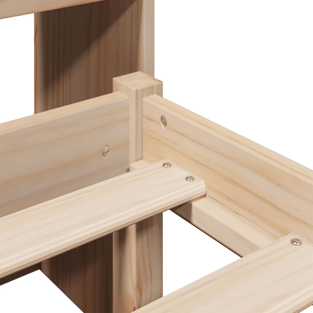 Letto Libreria senza Materasso 90x200 cm Legno Massello Pino - homemem39