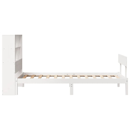 Letto Libreria senza Materasso Bianca 90x200 cm Legno di Pino