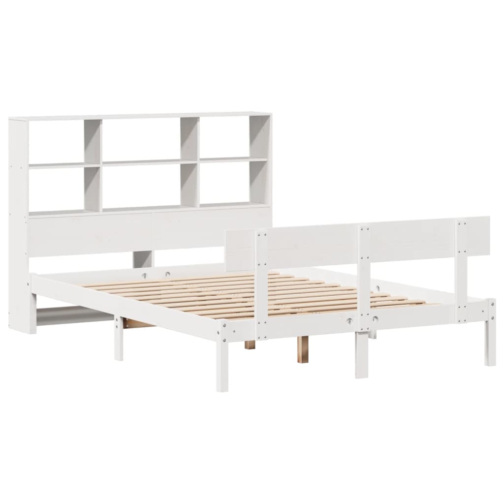 Letto Libreria senza Materasso Bianco 140x200 cm Legno di Pino - homemem39