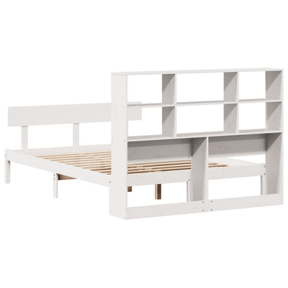 Letto Libreria senza Materasso Bianco 140x200 cm Legno di Pino - homemem39