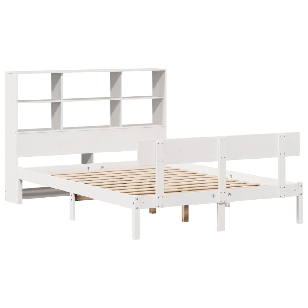 Letto Libreria senza Materasso Bianco 160x200 cm Legno di Pino - homemem39