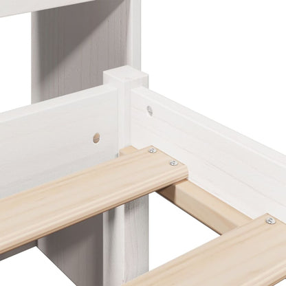 Letto Libreria senza Materasso Bianco 160x200 cm Legno di Pino - homemem39