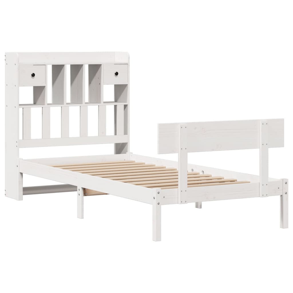 Letto con Libreria senza Materasso 75x190 cm in Legno Pino - homemem39