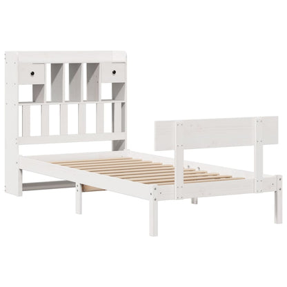 Letto con Libreria senza Materasso 75x190 cm in Legno Pino - homemem39