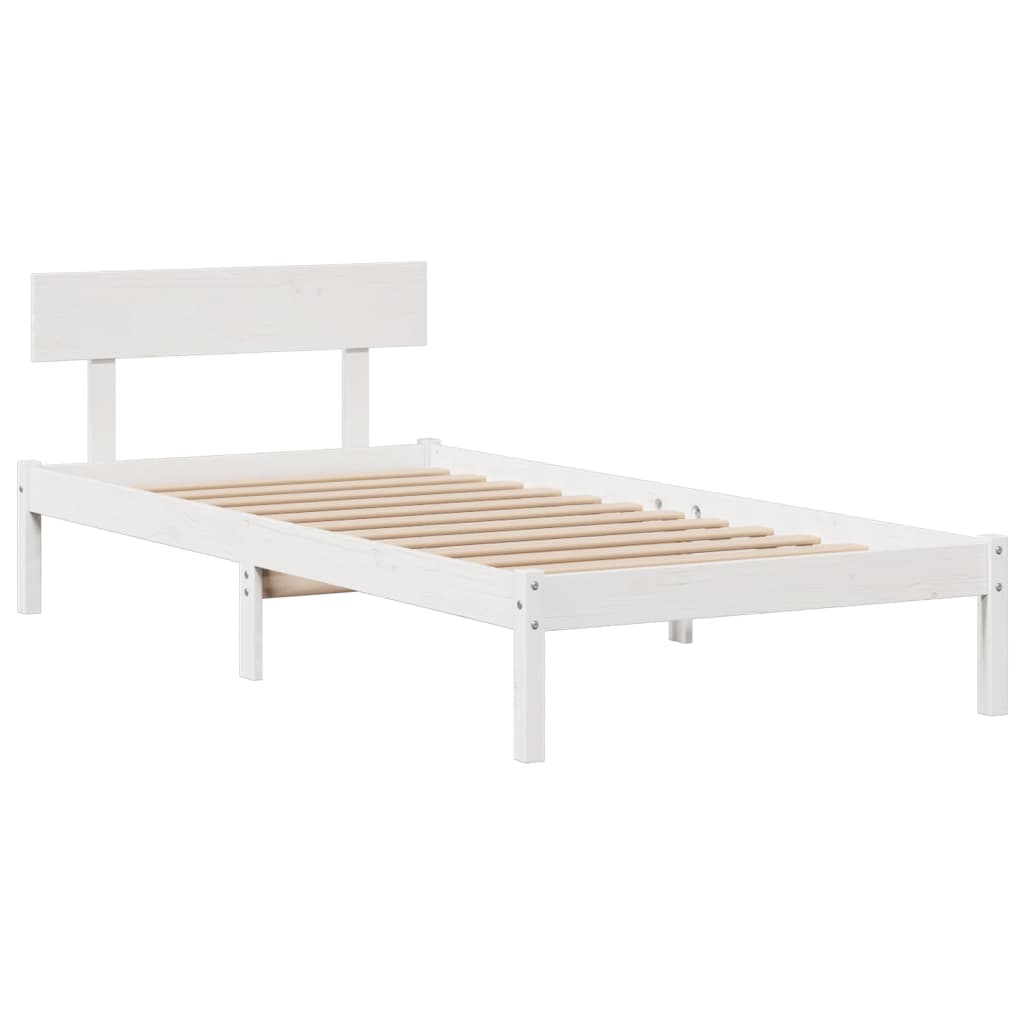 Letto con Libreria senza Materasso 75x190 cm in Legno Pino - homemem39