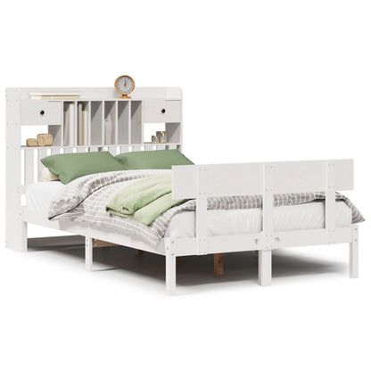 Letto Libreria senza Materasso Bianco 135x190 cm Legno di Pino - homemem39