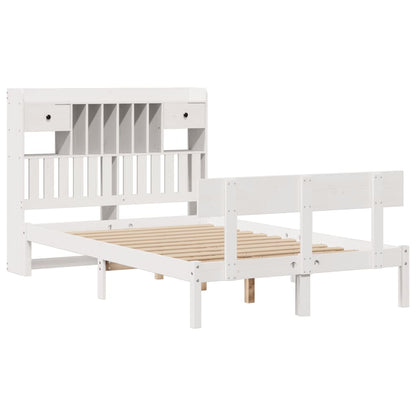 Letto Libreria senza Materasso Bianco 135x190 cm Legno di Pino - homemem39