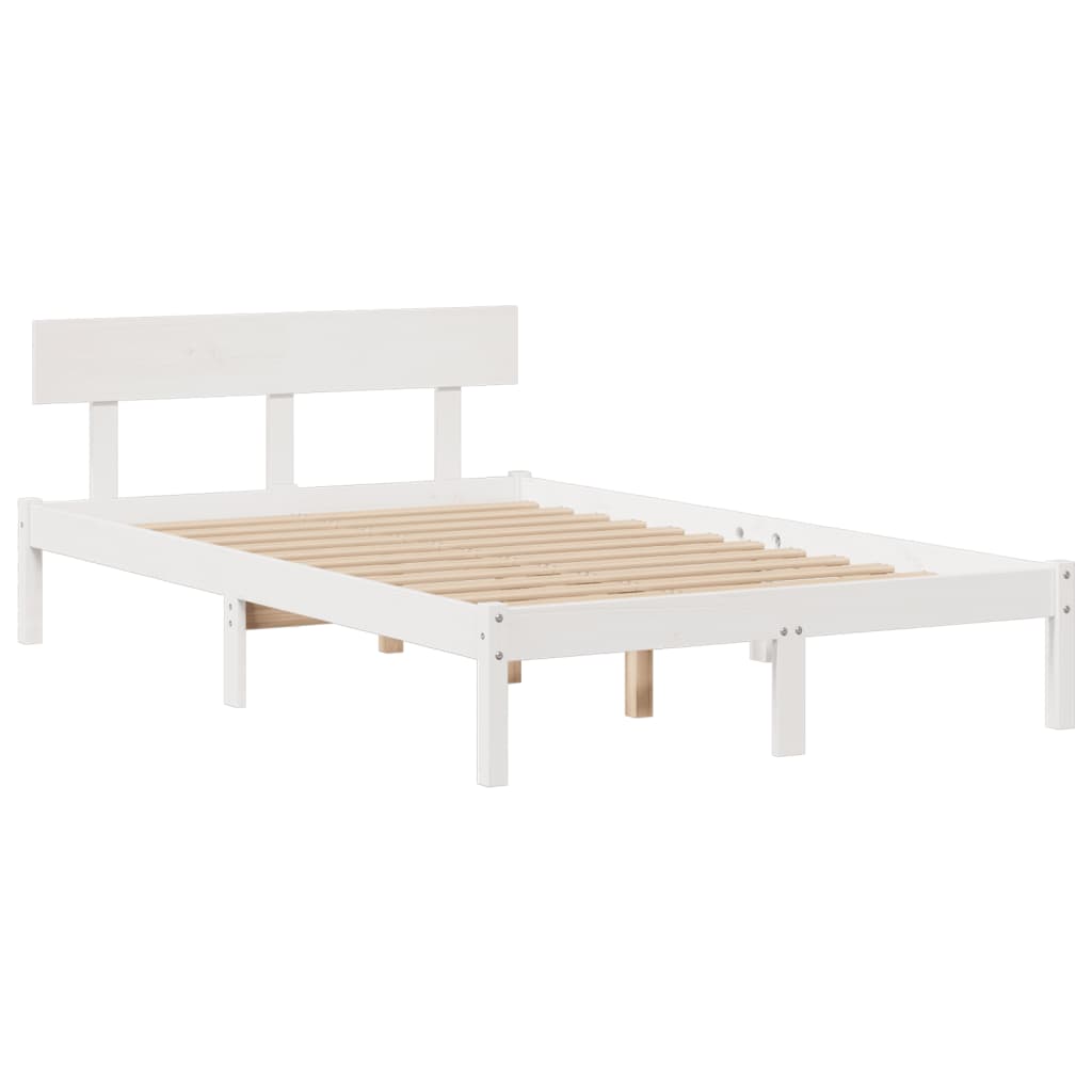 Letto Libreria senza Materasso Bianco 135x190 cm Legno di Pino - homemem39