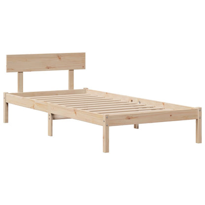 Letto Libreria senza Materasso 90x200 cm Legno Massello Pino - homemem39