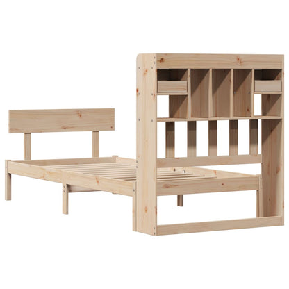 Letto Libreria senza Materasso 90x200 cm Legno Massello Pino - homemem39
