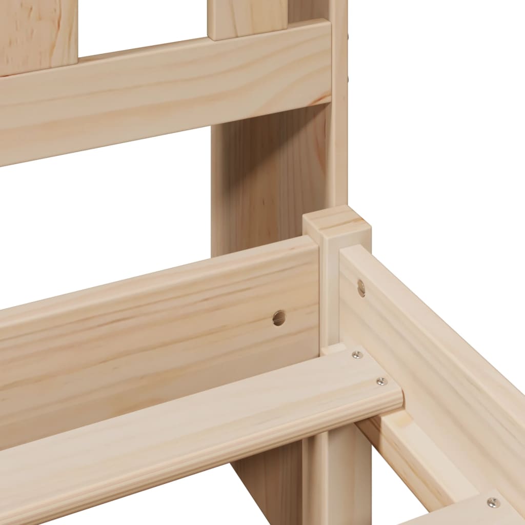 Letto Libreria senza Materasso 90x200 cm Legno Massello Pino - homemem39