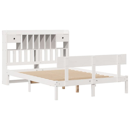 Letto Libreria senza Materasso Bianco 140x200 cm Legno di Pino - homemem39