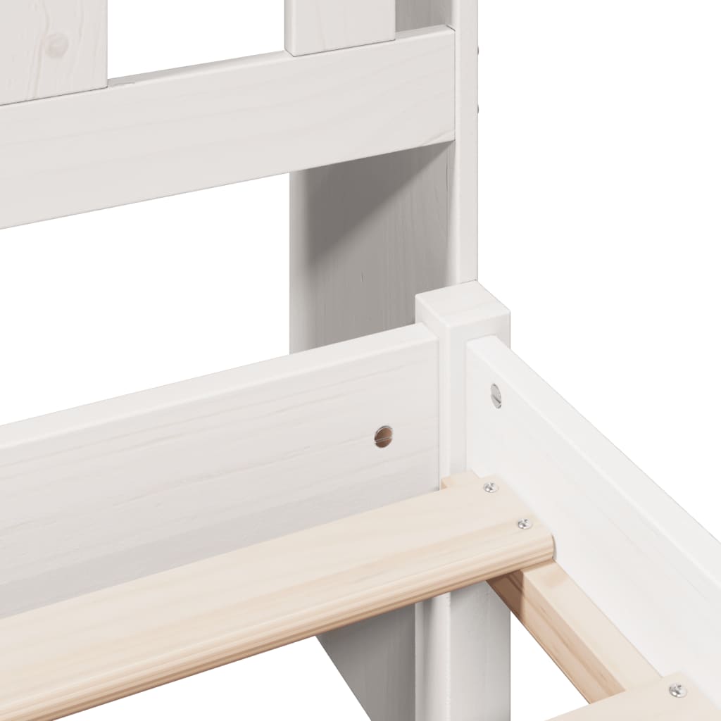 Letto Libreria senza Materasso Bianco 160x200 cm Legno di Pino - homemem39