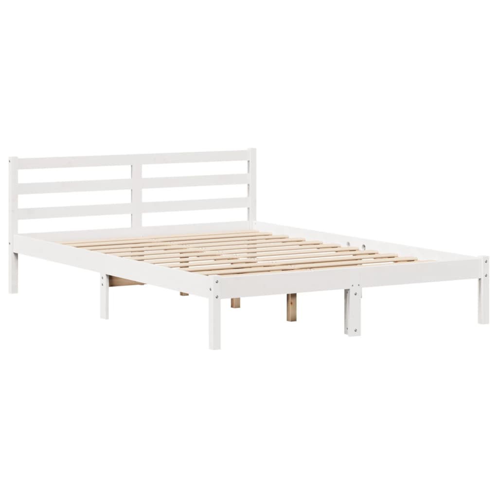 Letto Libreria senza Materasso Bianco 120x190 cm Legno di Pino - homemem39