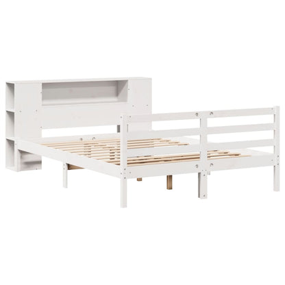 Letto Libreria senza Materasso Bianco 135x190 cm Legno di Pino - homemem39