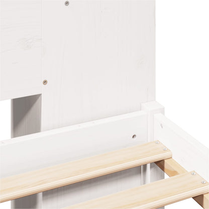 Letto Libreria senza Materasso Bianco 135x190 cm Legno di Pino - homemem39