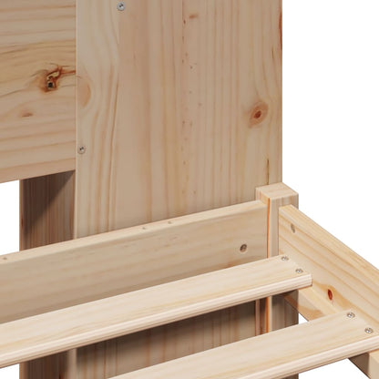 Letto Libreria senza Materasso 120x200cm Legno Massello di Pino - homemem39