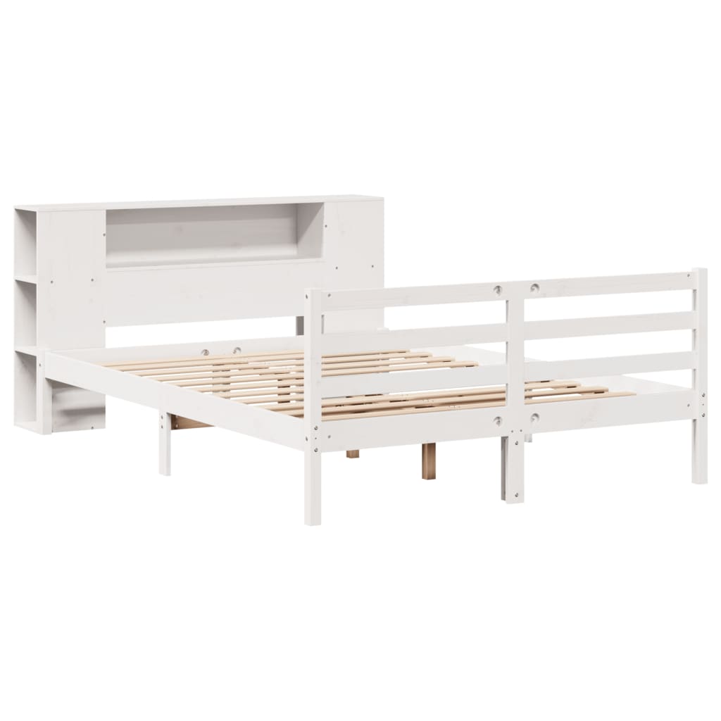 Letto Libreria senza Materasso Bianco 120x200 cm Legno di Pino