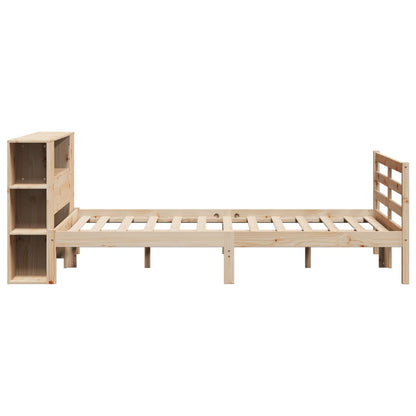 Letto Libreria senza Materasso 150x200 cm in Legno di Pino - homemem39