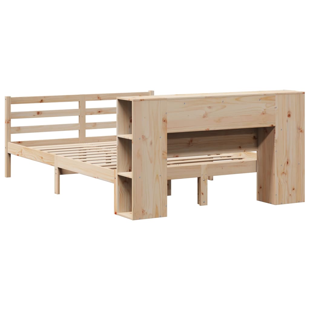 Letto Libreria senza Materasso 150x200 cm in Legno di Pino - homemem39