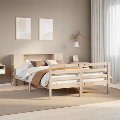 Letto Libreria senza Materasso 150x200 cm in Legno di Pino - homemem39