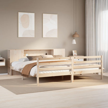 Letto Libreria senza Materasso 200x200 cm in Legno di Pino - homemem39
