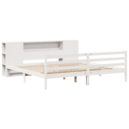 Letto Libreria senza Materasso Bianco 200x200 cm Legno di Pino - homemem39
