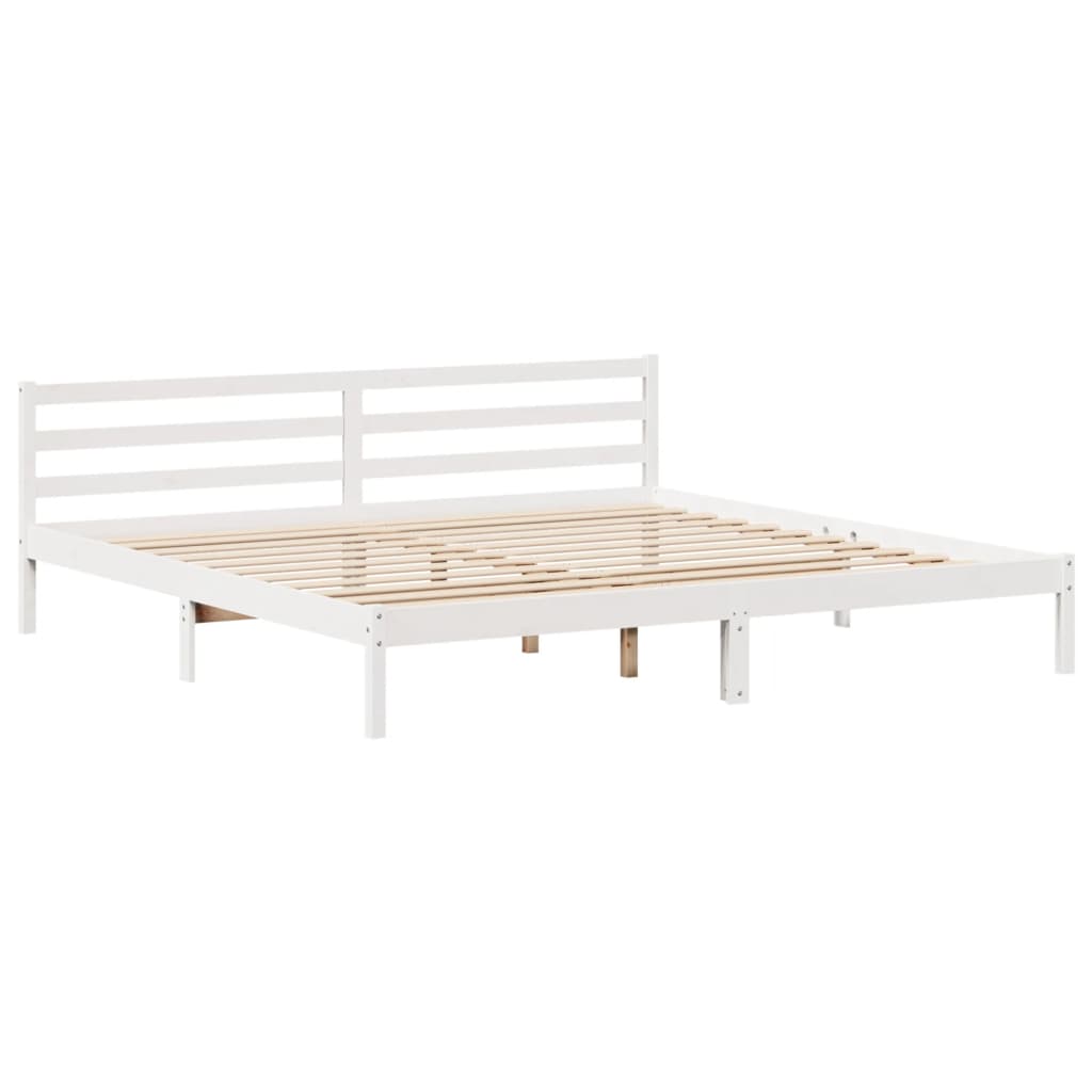 Letto Libreria senza Materasso Bianco 200x200 cm Legno di Pino - homemem39