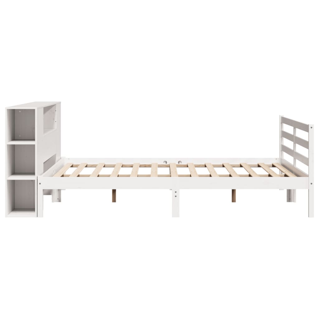 Letto Libreria senza Materasso Bianco 200x200 cm Legno di Pino - homemem39