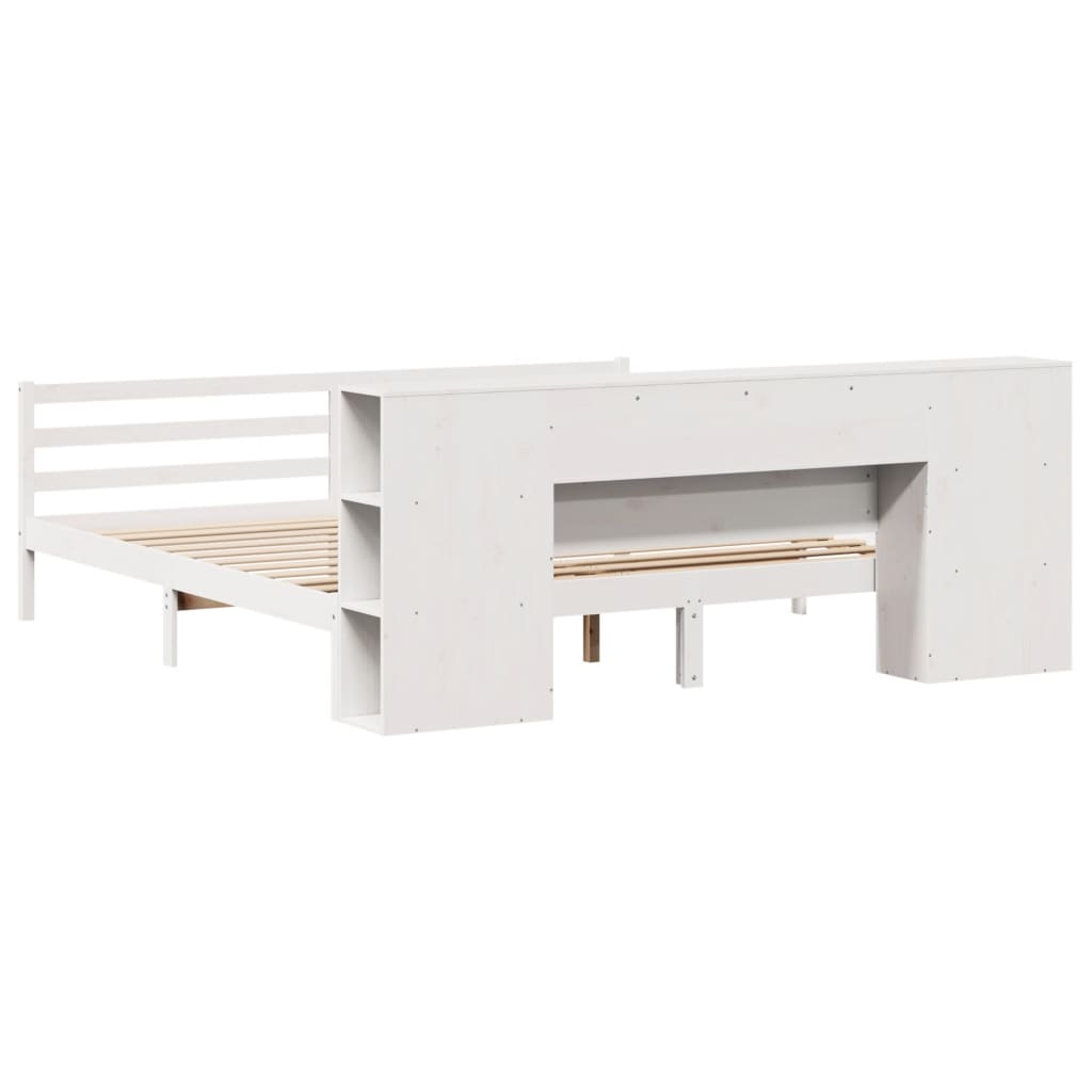 Letto Libreria senza Materasso Bianco 200x200 cm Legno di Pino - homemem39