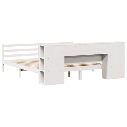 Letto Libreria senza Materasso Bianco 200x200 cm Legno di Pino - homemem39