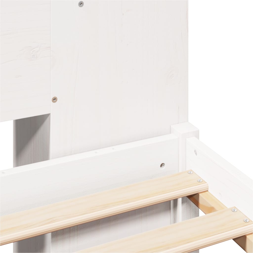 Letto Libreria senza Materasso Bianco 200x200 cm Legno di Pino - homemem39