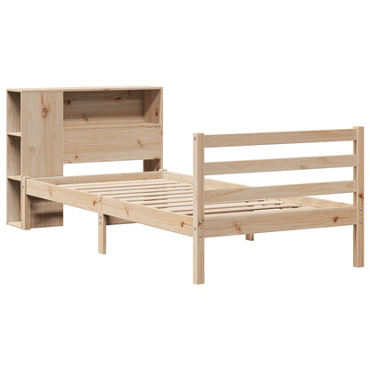 Giroletto con Libreria senza Materasso 75x190 cm in Legno Pino - homemem39