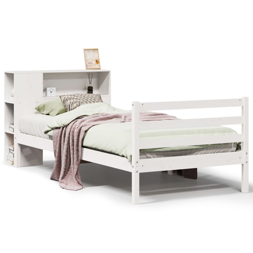 Letto con Libreria senza Materasso 75x190 cm in Legno Pino - homemem39