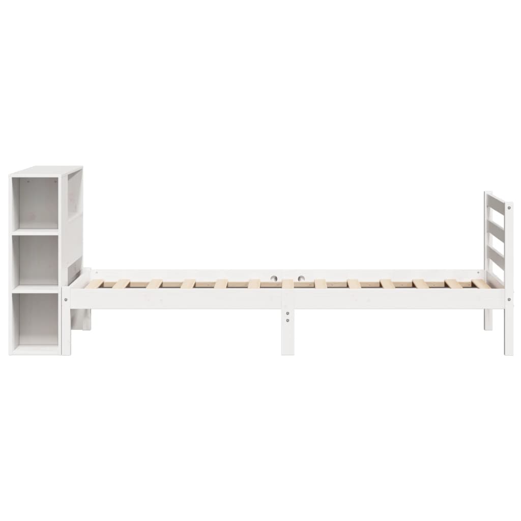 Letto con Libreria senza Materasso 75x190 cm in Legno Pino - homemem39