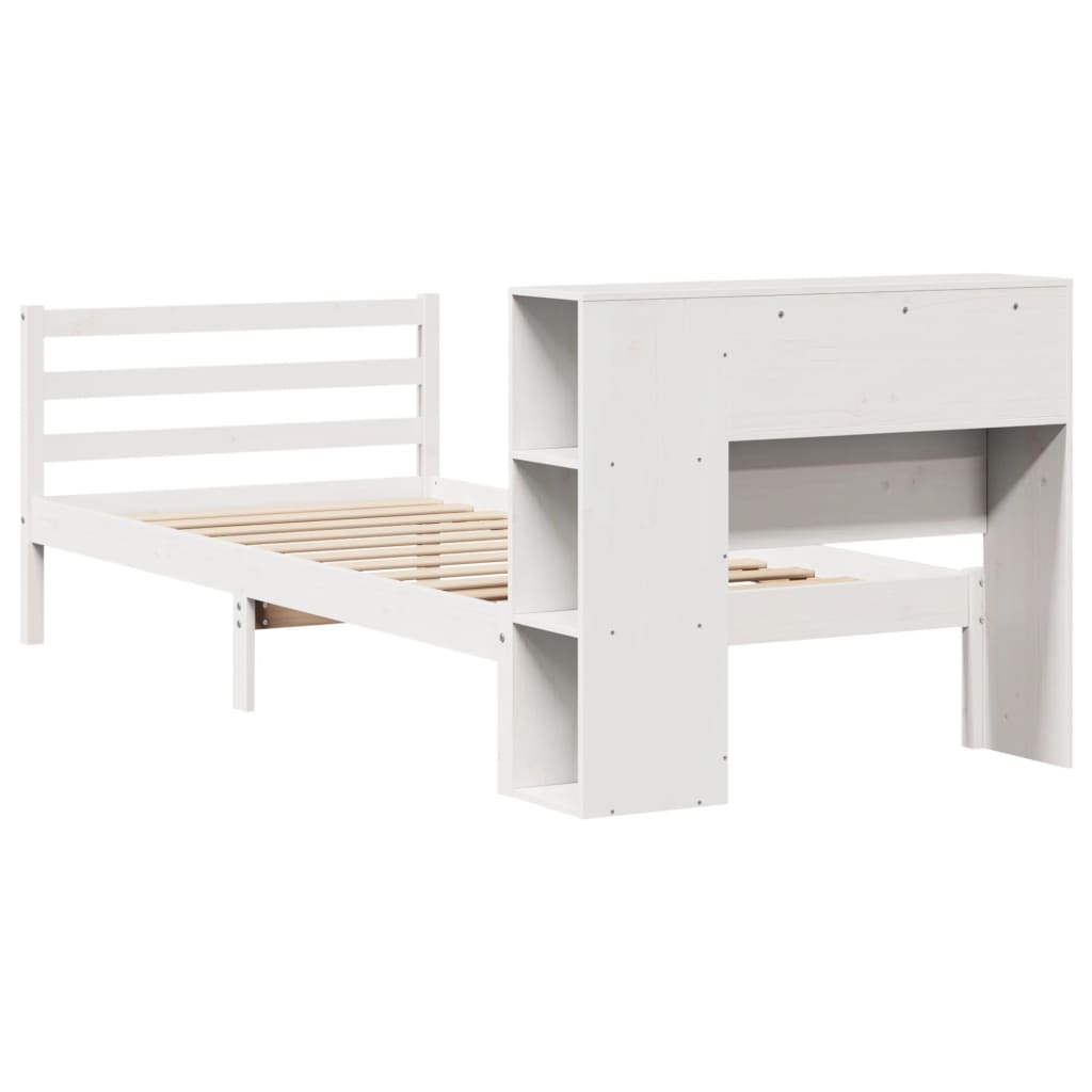 Letto con Libreria senza Materasso 75x190 cm in Legno Pino - homemem39