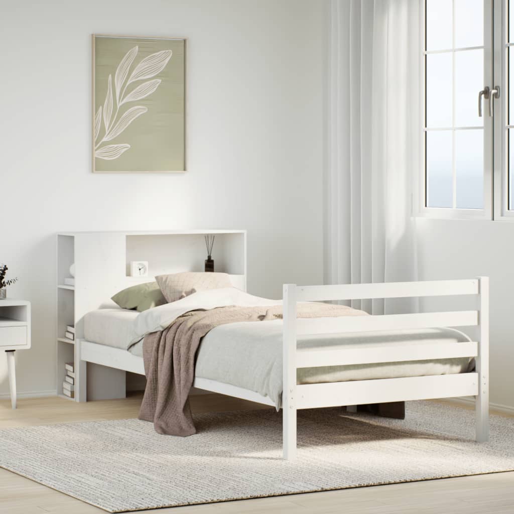 Letto con Libreria senza Materasso 75x190 cm in Legno Pino - homemem39