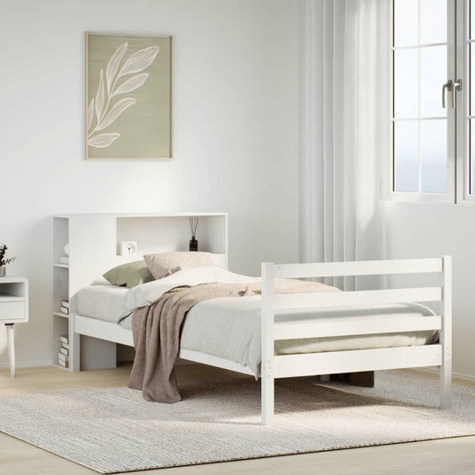 Letto con Libreria senza Materasso 75x190 cm in Legno Pino - homemem39