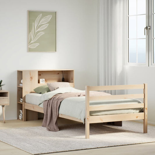 Letto Libreria senza Materasso 100x200 cm in Legno di Pino - homemem39