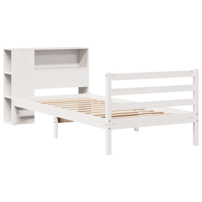 Letto Libreria senza Materasso Bianco 100x200 cm Legno di Pino