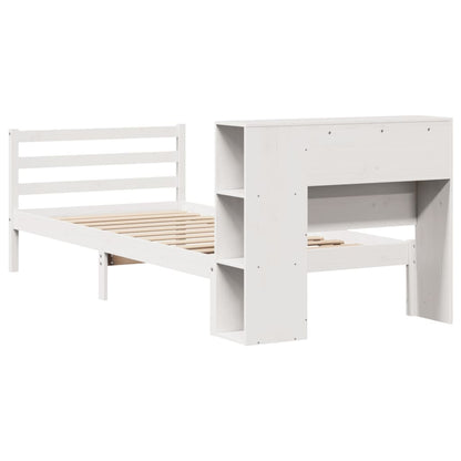 Letto Libreria senza Materasso Bianco 100x200 cm Legno di Pino