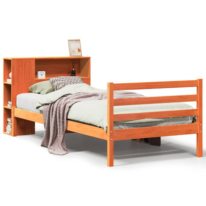 Letto Libreria senza Materasso Marrone Cera 75x190 cm Legno - homemem39