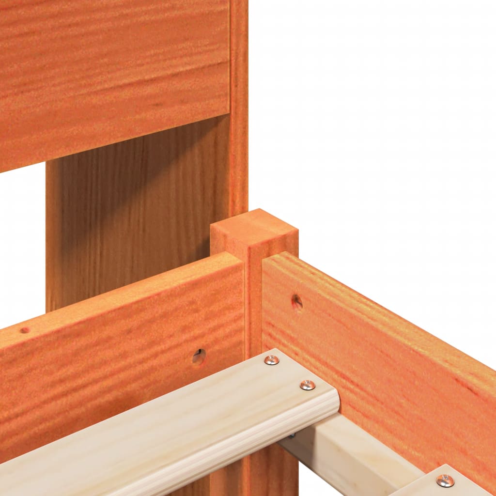 Letto Libreria senza Materasso Marrone Cera 75x190 cm Legno - homemem39