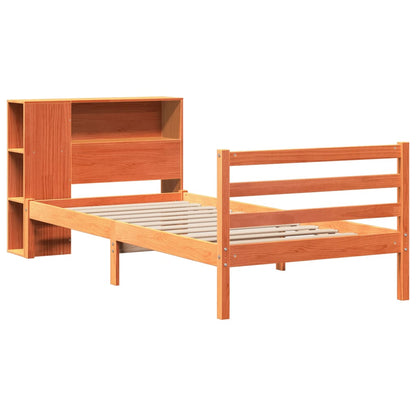 Letto Libreria senza Materasso Marrone Cera 100x200 cm Legno - homemem39