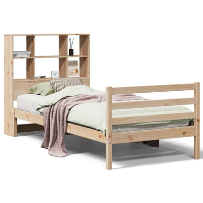 Letto Libreria senza Materasso 90x190 cm Legno Massello Pino