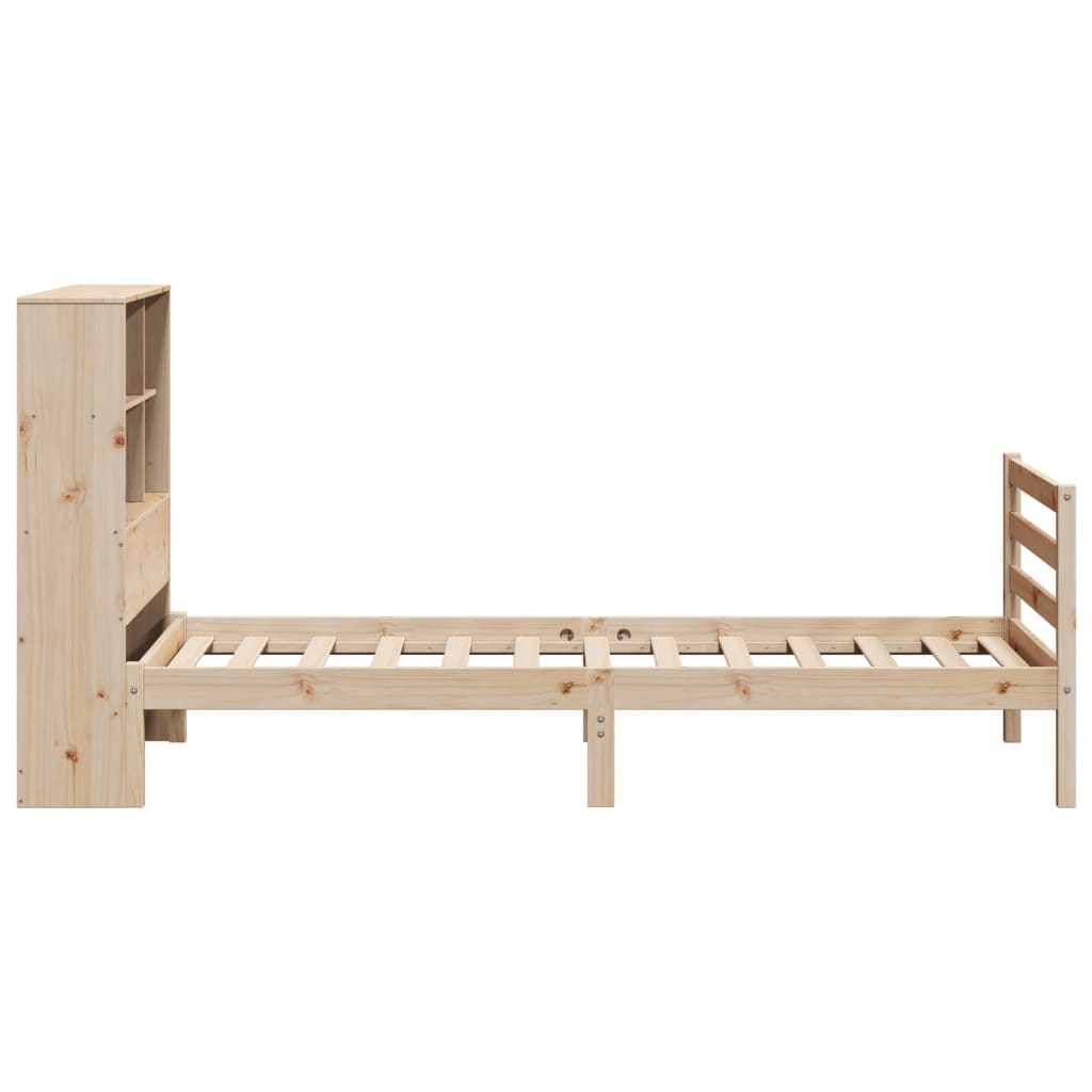 Letto Libreria senza Materasso 90x190 cm Legno Massello Pino